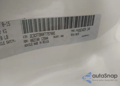 2015 Fiat 500 Sport z USA, uszkodzony, nr VIN 3C3CFFBR0FT757085